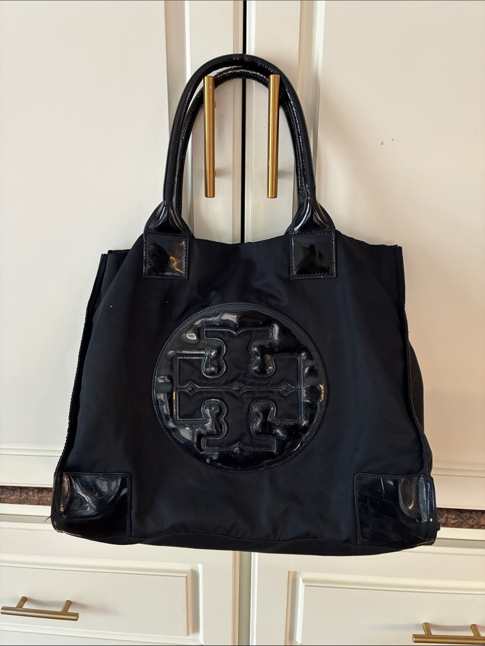 Tory Burch Ella Nylon Tote- Black XL